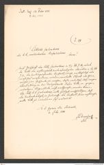 k.k. naturhistorisches Hofmuseum, Intendanzakten 1885-1896 (Hauer), Aktenzahl Z.63/1888, Seite 1